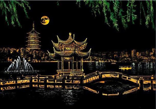 Scratch Painting - Lake in China Online Sale